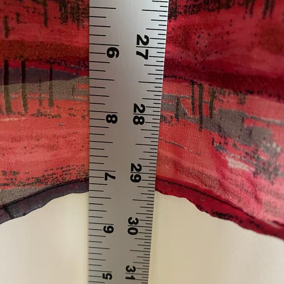 Maurices Large Sleeveless Sheer Tank Top Pink Black Abstract Boho Festival - Picture 6 of 7